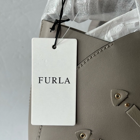 FURLA NWT Taupe Colored Leather Tote - Picture 2 of 12